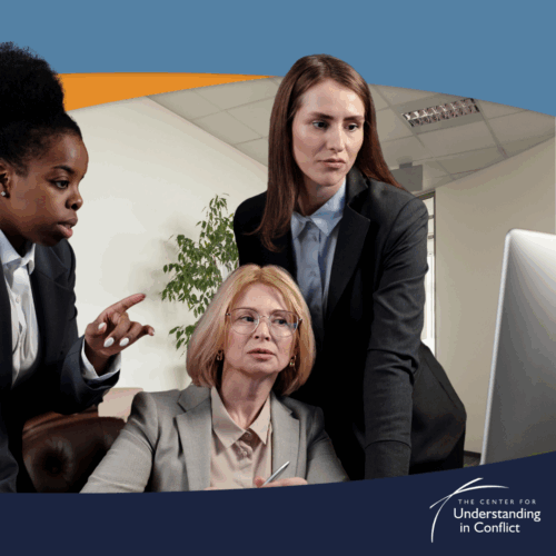 Image with three women at a computer