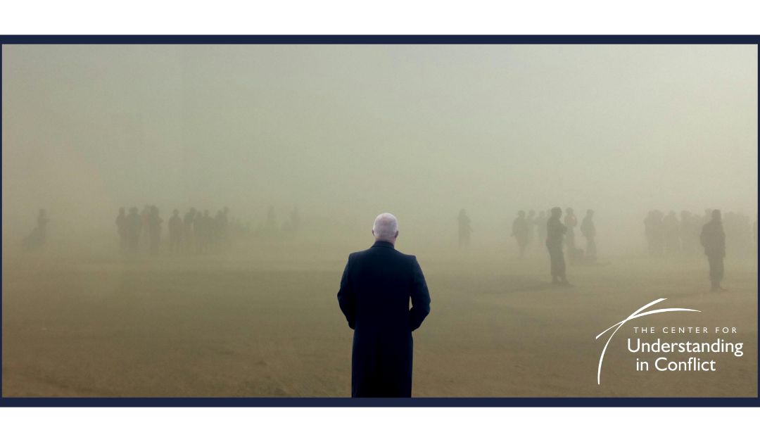 Man standing in a dust storm